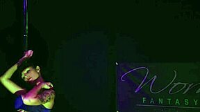 sexy slut rips clothes in wild striptease dance