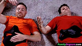 Bad teen gals seduce their dads into wild family orgasm orgy