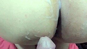 Huge Ass Wife Karina's Intense Cumshot on Big Cheeks