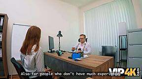 Flexible office babe bends for hardcore casting fuck all holes