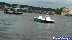 Public Nude Eurobabe Strips Clothes Rides Fetish Waterbike Outdoors