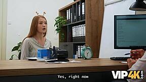 Flexible office babe bends for hardcore casting fuck all holes