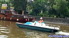 Public Nude Eurobabe Strips Clothes Rides Fetish Waterbike Outdoors