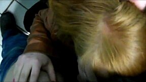 russian whore gulps cum after filthy toilet blowjob