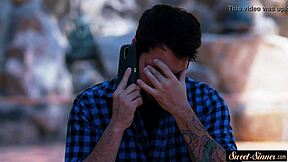 Young stepdaughter sucks stepdad cock deep in sixtynine then rides him hard