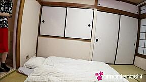 mature japanese milf hairy pussy seduces with cowgirl creampie riding and missionary licking