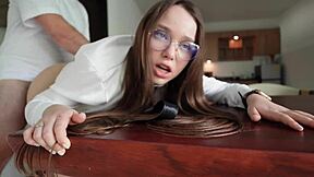 babysitter's big ass bent over for deep rough pounding in unconventional therapy session