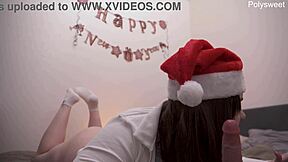 Curvy BBW brunette milf delivers hot ASMR JOI with dildo strapon blowjob tease