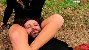 voyeur ep1 outdoor slave licks old femdom feet facesitting humiliation bdsm