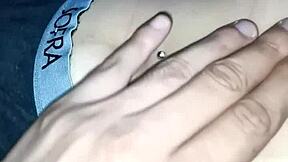 hey, playing with her belly button ring feels amazing