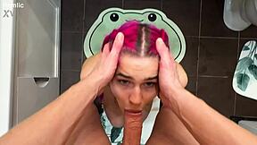 Cute Wife Stuck in Washing Machine Takes Big Cock Doggy POV to Get Out