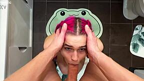 Cute Wife Stuck in Washing Machine Takes Big Cock Doggy POV to Get Out