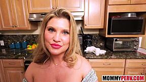 hey stepmom gives stepson a quick blow before his gf date