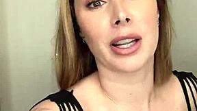 fishnets hug her curves as paige devours bbc dildo then sucks it dry