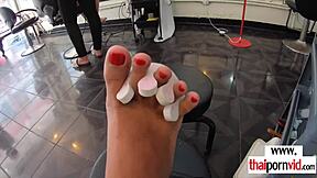 skinny asian amateur teen gets her cherry popped doggystyle by huge white cock in pov