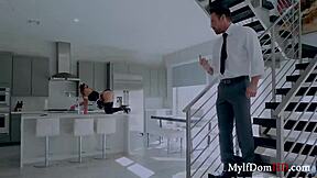 boss punishes big tits mature milf maid uniform with hard fucking groping and sucking taboo