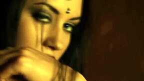 Brunette Poses Seductively in Tight Black Dress