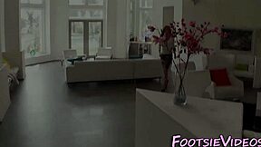 Milf's Sexy Feet Covered in Hot Cum After Footjob Tease