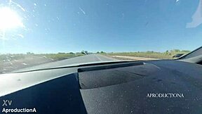 road trip toilet stop rips clothes for outdoor tit flash and cum mouthful