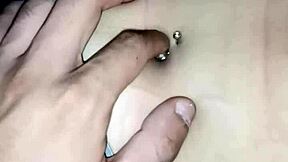 hey, playing with her belly button ring feels amazing