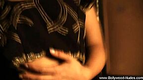 Brunette Poses Seductively in Tight Black Dress