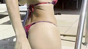 we pound her milf pussy poolside till facial cumshot blasts her natural tits