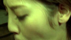 Rei Mizuna milf slurps cumshot in uncensored jav gangbang tape