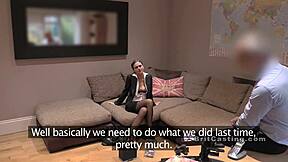 Slim Stockings Babe Anal Fucked Hard Sofa Casting