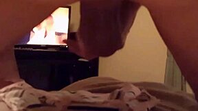 Jerking to cum all over wife's panties!