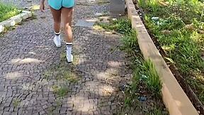 Heart-Pounding Public Squat Sparks Ass and Pussy Fuck