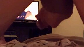 Jerking to cum all over wife's panties!