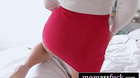 stunning redhead milf with natural big tits takes stepson cock deep in ass