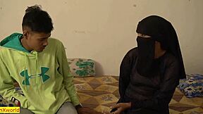 Skinny Indian hijab wife dates husband's friend for wet pussy anal fuck