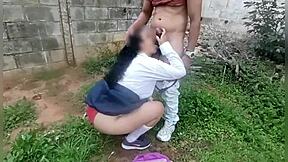 Horny Schoolgirl Craves Cock Ride in Abandoned House!