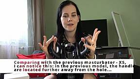 my latex mistress anna reviews xspacecup then milks slave's cock with feet domination orgasm