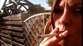 wanna see sexy bbw tina snua smoke cork cig with drifts snaps inhales double pumps exhales?