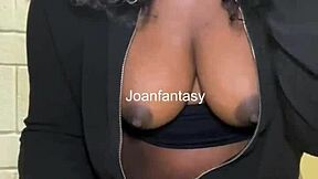 joanfantasy rubs ebony pussy with toys in steamy bathroom solo