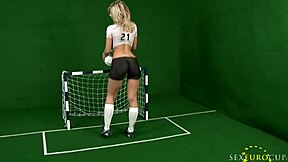 german eurocup blonde teases in sporty softcore solo