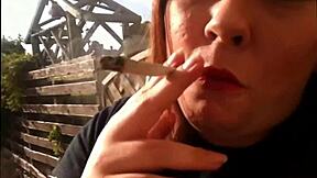 wanna see sexy bbw tina snua smoke cork cig with drifts snaps inhales double pumps exhales?