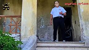 Halloween Bride in Corset Gets Monster Cock Creampie in Haunted House