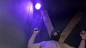 Maîtresse Kantalis Caged Chained in Club Bent Over for Doggystyle Bondage and Slave Humiliation!