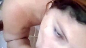 Damn this naughty redhead takes it in her big ass then facial in shower