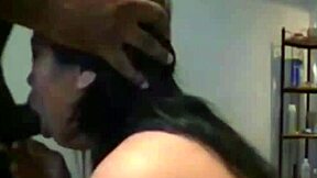 Asian slut gags on bbc deepthroat face fucking before sloppy cum swallow
