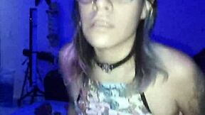 Geeky latina slut in miniskirt rides my cock with her tasty thong aside