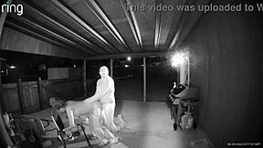 Wife Bent Over Outdoor Public for Deepthroat Blowjob Creampie Cum in Mouth