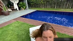 Passionate Pool Anal Pounds Big Ass Brunette Hard
