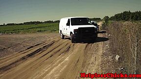 i'm the helpless teen dominated hard in stranger's van by rough master