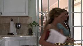 Horny big tit milf fingers dripping lesbian cunt hard