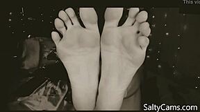 Lover licks toes and asshole in foot fetish