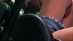 loira's tight ass swallows full arm sex toy outdoors